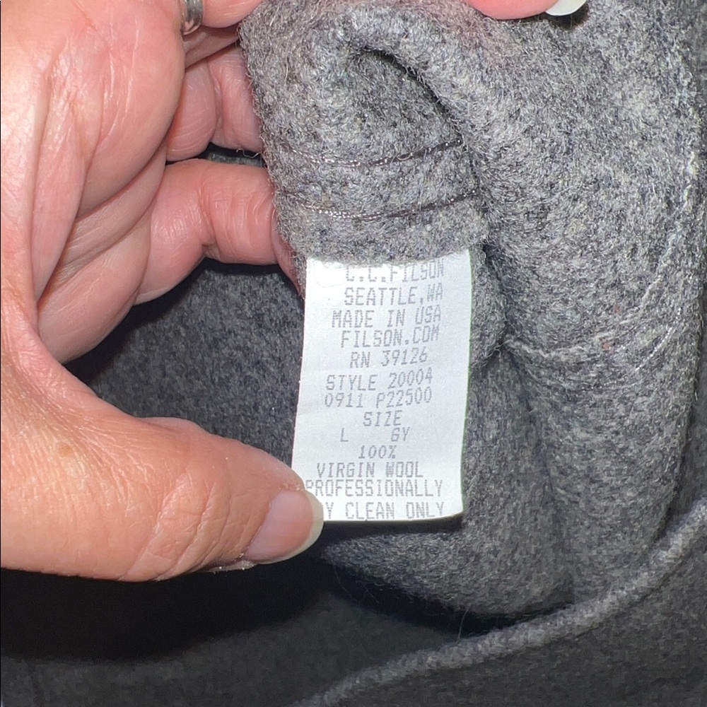 Filson Mackinaw Vest Womens L Gray Virgin Wool Made In USA 20004 - Picture 9 of 9